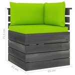 vidaXL Canapé d'angle palette de jardin avec coussins Bois de pin