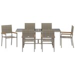 vidaXL Ensemble de salle à manger pour jardin 7 Pièces Gris