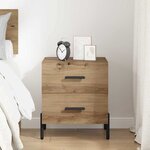 vidaXL Cabinet de chevet avec tiroir chêne artisanal 40 x 35 x 47.5 cm