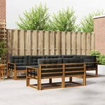 vidaXL Ensemble de canapés d'extérieur 8 pc Naturel et Anthracite