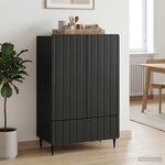 vidaXL Buffet avec tiroir Noir 66 x 34 5 x 97 cm Bois d'ingénierie