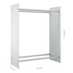 vidaXL Portant de bois de chauffage Blanc 80x35x100 cm Verre trempé