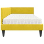 vidaXL Cadre de lit d'angle avec matelas Autre 2 Pièces Jaune Velours