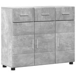 vidaXL Buffet Gris béton 88 5 x 30 5 x 73 cm Bois d'ingénierie