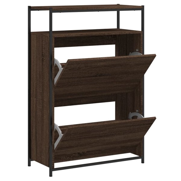 vidaXL Meuble à chaussures chêne marron 75x34x112 cm bois d'ingénierie
