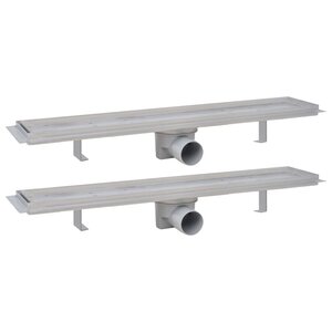 vidaXL Drain de douche linéaire 2 Pièces 630 x 140 mm Acier inoxydable