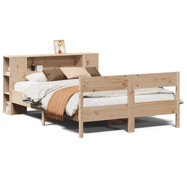 vidaXL Lit bibliothèque sans matelas 120x190 cm bois de pin massif