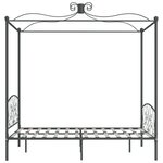 Vidaxl cadre de lit à baldaquin gris métal 120 x 200 cm
