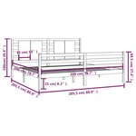 vidaXL Cadre de lit Marron miel Bois de pin massif 200x200 cm