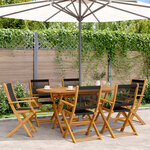 vidaXL Chaises de jardin pliantes lot de 6 noir bois d'acacia massif