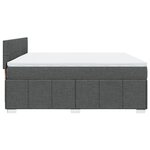 vidaXL Sommier à lattes de lit avec matelas Gris foncé 200x200cm Tissu
