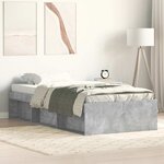 vidaXL Cadre de lit sans matelas gris béton 90x190 cm