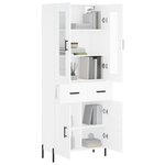 vidaXL Buffet haut Blanc 69 5x34x180 cm Bois d'ingénierie
