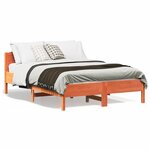 vidaXL Cadre de lit sans matelas cire marron 140x190cm bois pin massif