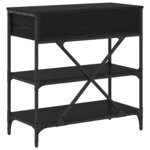 vidaXL Table console avec tiroir Chêne noir Bois d'ingénierie