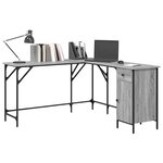 vidaXL Bureau sonoma gris 141x141x75 cm bois d'ingénierie