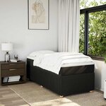 vidaXL Sommier à lattes de lit avec matelas Noir 90x200 cm Tissu