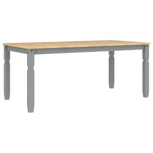 vidaXL Table à manger Corona gris 180x90x75 cm bois massif de pin