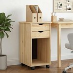 vidaXL Cabinet roulant Marron 34 x 39 x 65 5 cm Pin massif