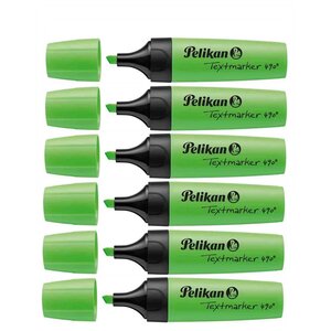 Surligneur Textmarker 490 Pointe biseautée 1 - 5 mm Vert fluo x 6 PELIKAN