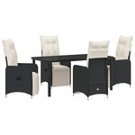 vidaXL Ensemble de salle à manger pour jardin 5 Pièces Noir Poly rotin
