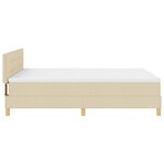 vidaXL Lit à ressorts avec matelas Crème 140 x 190 cm tissu