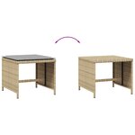 vidaXL Tabourets de jardin coussins lot de 4 mélange beige 41x41x36 cm
