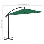 vidaXL Parasol en porte-à-feux avec mât en acier 300 cm Vert