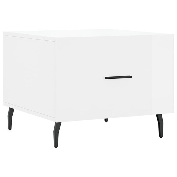 vidaXL Table basse blanc brillant 50x50x40 cm bois d'ingénierie