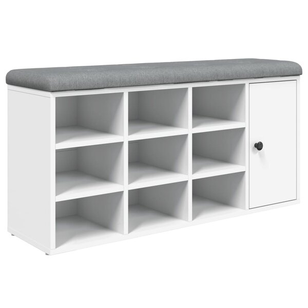 vidaXL Banc à chaussures blanc 102x32x50 cm bois d'ingénierie