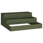 vidaXL jardinière de jardin 3 niveaux 90x90x35 cm olive acier
