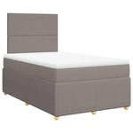 vidaXL Sommier à lattes de lit avec matelas Taupe 120x200 cm Tissu