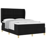 vidaXL Lit à ressorts avec matelas Noir 200 x 160 cm tissu