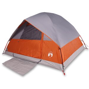 vidaXL Tente de camping à dôme 3 personnes orange imperméable