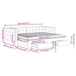 vidaXL Lit de jour avec gigogne et tiroirs rose 90x200 cm velours