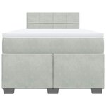 vidaXL Sommier à lattes de lit et matelas gris clair 120x190cm velours