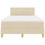 vidaXL Lit à ressorts avec matelas Crème 120 x 200 cm tissu