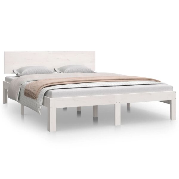vidaXL Cadre de lit sans matelas blanc 135x190 cm