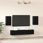 vidaXL Ensemble meuble TV 4 Pièces Chêne noir Bois d'ingénierie
