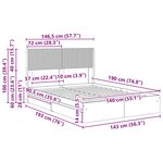 vidaXL Cadre de lit avec rangement et tête de lit Blanc 140 x 190 cm