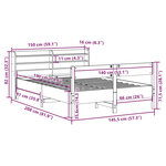 vidaXL Cadre de lit sans matelas cire marron 140x190cm bois pin massif