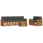 vidaXL Ensemble de canapés d'extérieur 7 pc Naturel et Anthracite