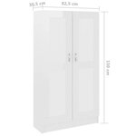 vidaXL Bibliothèque Blanc brillant 82 5x30 5x150 cm Bois d’ingénierie