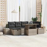 vidaXL Ensemble de canapé de jardin 7 Pièces Gris polyrotin