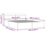 vidaXL Cadre de lit à rangement hydraulique sans matelas 160x200 cm
