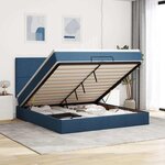 VidaXL Cadre de lit ottoman avec matelas bleu 200x200cm tissu