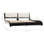 vidaXL Cadre de lit sans matelas noir et blanc similicuir 180x200 cm