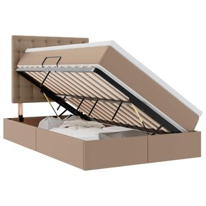 vidaXL Lit avec rangement et LED Cappuccino 120 x 200 cm Simili cuir
