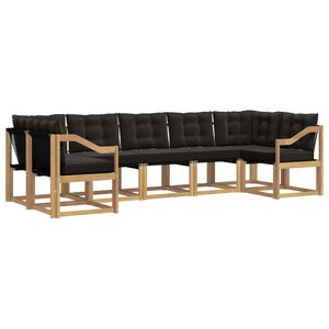 vidaXL Ensemble de canapés d'extérieur 7 Pièces Blanc et noir