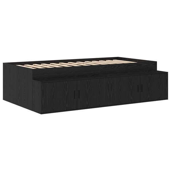 vidaXL Cadre de lit Chêne noir 90x200 cm